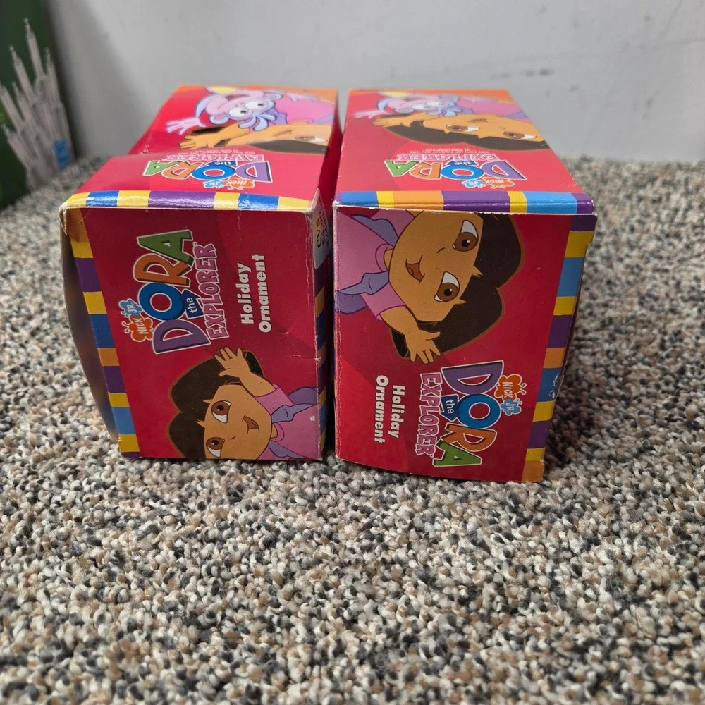 Vintage 2003 Kurt S Adler Dora the Explorer Boots Holiday Ornaments Set of 2